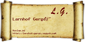 Larnhof Gergő névjegykártya
